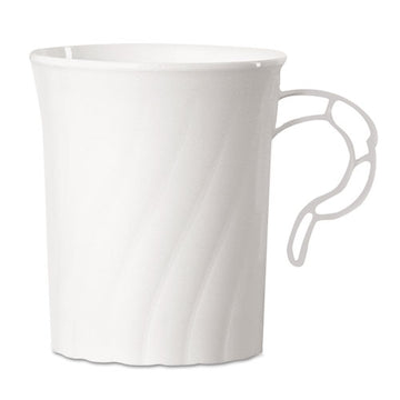 WNA Classicware Plastic Coffee Mugs, 8 Oz, White, 8-pack freeshipping - TVN Wholesale